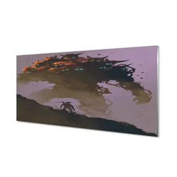 tulup.si Steklena slika Man grozno znakov glave 120x60 cm 4 obešalnika