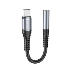 Hoco LS33 AUX priključak 3,5 mm na USB C adapter sivi