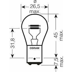 OSRAM žarnica 24V 21/5W Truckstar Pro 10kos. P21/5W