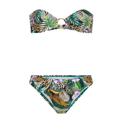 LSCN by LASCANA Bikini rjava / zelena / sivka / bela