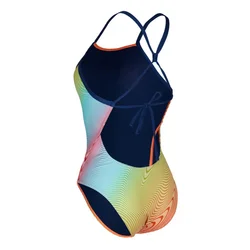 Womens swimwear aqua sphere essential tie back multicolor/orange s -