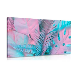 Slika palmovi listi v neobičajnih neon barvah - 40x30