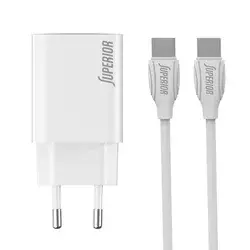 Kućni Punjač SU-P103 Super Fast PD 25W 3A Type C na Type C, Beli