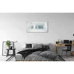 tulup.si Steklena slika Bela 3d podpora 100x50 cm 2 obešalnika