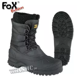 Thermo Boots, rubber sole, laced, black