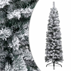 Tanko umjetno božićno drvce sa snijegom zeleno 150 cm PVC