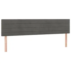 Vidaxl Posteljno vzglavje temno siva 200x5x78/88 cm žamet