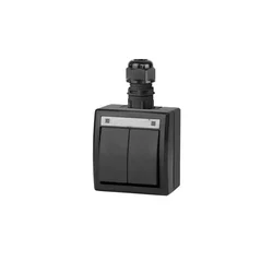 AQUANT 2K nadometno stikalo za lestenec IP65 antracit 5002-67