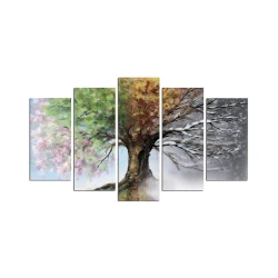 Wallity Slika drvo 4 godišnja doba u pet delova 110x60 cm