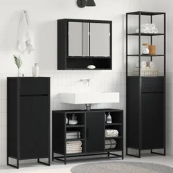Kupaonski ormar Crni hrast 40 x 30 x 180 cm Konstruirano drvo
