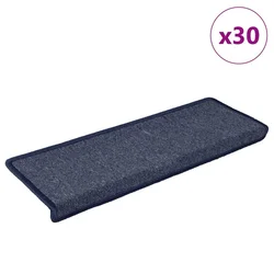 Prostirke za stepenice 30 kom 65x21x4 cm tamno sive i plave pravokutne rubove
