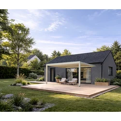 Bioklimatska pergola Ancora — Električni/4 x 5 m/Bela/Stenska