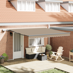 Skrovita tenda Bež 400 ×350 cm tkanina