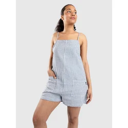 Blue Tomato Short Linen Kombinezon gingham blue