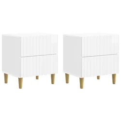 Noćni ormar 2 pcs Bijela visokog sjaja 43 x 34,5 x 48 cm
