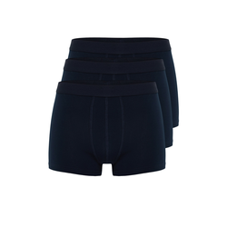 Trendyol Navy Blue 3-Pack Basic Plain Cotton Boxer