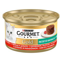 GOURMET Sos za mačke Gold Savoury Cake govedina i paradajz 85g