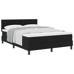 Vidaxl Postelja boxspring z vzmetnico Črna 160 x 200 cm blago