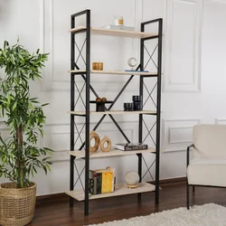 Hanah Home Polica za knjige Elysian, 90x180x33.5 cm, Krem