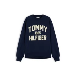 TOMMY HILFIGER Majica VARSITY ecru/mornarska