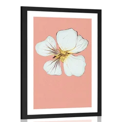 Plakat s paspartujem nežnost cveta kapucinke - 60x90 silver