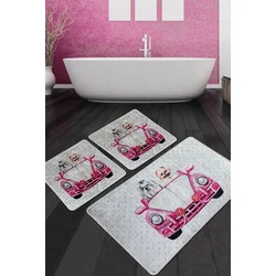 LEssentiel Maison Kupatilski otirač Dogs Vosvos, 3 komada, Sivo-roze
