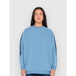 Rusty Two Timer Panelled Crew Fleece Sweater glacier lake