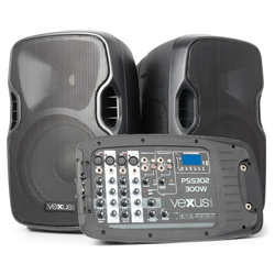 Vexus PSS302, Prijenosni PA audio sustav, 300 W max., Bluetooth, USB, SD, MP3, 2 x stalak, 1 x mikrofon