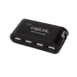 LogiLink USB 2.0 HUB, 4-Port, crni sa napajanjem