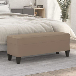 Klupa smeđesiva 100 x 35 x 41 cm od mikrovlakana