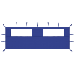 vidaXL Bočni zid za sjenicu s prozorima 6 x 2 m plavi