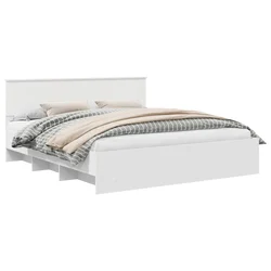 Vidaxl Konstrukcija postelje Bela 180 x 200 cm Konstruiran les