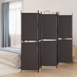 vidaXL Paravan 5-delni rjav 250x200 cm blago