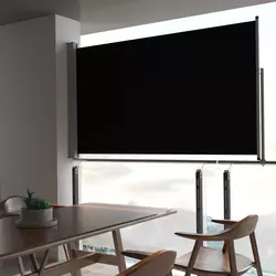 Uvlačiva bočna tenda za terasu 140 x 300 cm crna