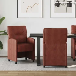 vidaXL Jedilni stoli 2 pcs Sijajna rjava 57 x 67 x 95 cm Umetna koža