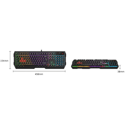 A4-B135N A4Tech Bloody Gejmerska svetleca tastatura(NEON LED), black, USB, US layout