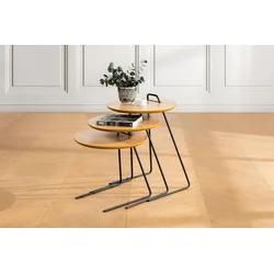 Hanah Home Set klub stočića Metis, 3 komada, Smeđi