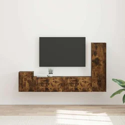 Set TV komoda Zidne 4 pcs Dimljeni hrast Konstruirano drvo