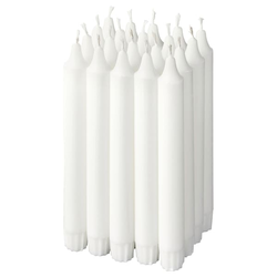 JUBLA Sveća bez mirisa za luster, bela, 19 cm