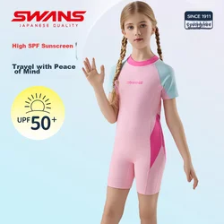 Swans Jednodelni kupaći kostim za devojčice, Roze