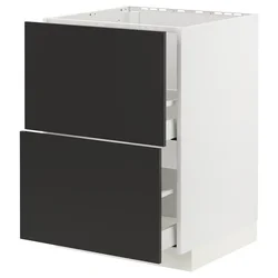 METOD / MAXIMERA Pod.element sudop. i 2front/2fioke, bela/Nickebo boja antracita, mat, 60x60 cm