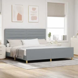 Krevetna konstrukcija Svjetlosiva 200 x 200 cm tkanina