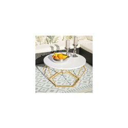 Klubska mizica DIAMOND 40x70 cm zlata/bela