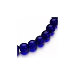Staklena perla lopta 8 mm niska 40 cm-tamno plava