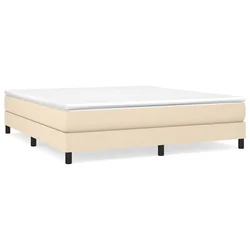 Vidaxl Posteljni okvir z vzmetmi krem 160x200 cm blago