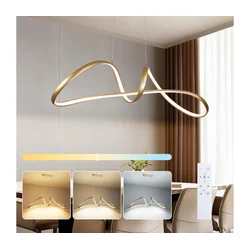 Brilagi-LED Prigušiva luster na sajli TWISTER LED/60W/230V 3000-6000K zlatna+daljinski upravljač