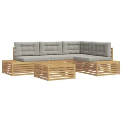 6 pcs Set vanjskih sofa Poliester Bijela