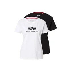 ALPHA INDUSTRIES Majica New Basic črna/bela