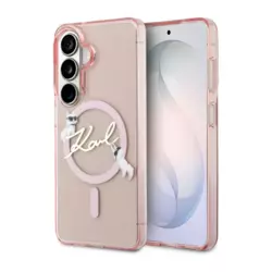 Maska Karl Lagerfeld IML KC Script MagSafe za Samsung S26/ S941B roze