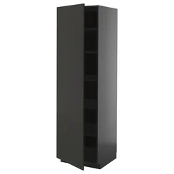METOD Visoki element s policama, Crnosiva/Nickebo boja antracita, mat, 60x60x200 cm